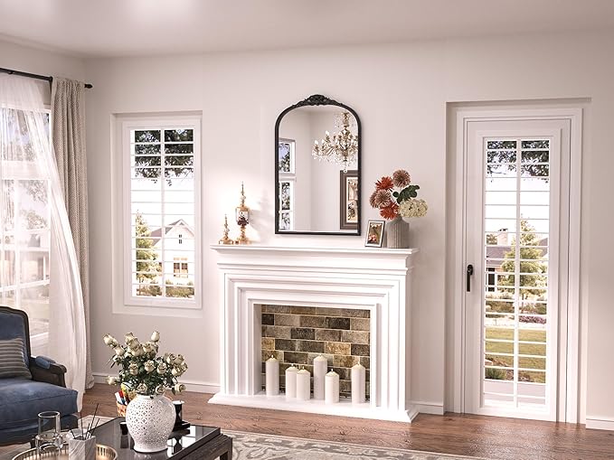 Keonjinn Antique Arch Mirror 20" x 30", Baroque Decorative Mirrors - Image 2