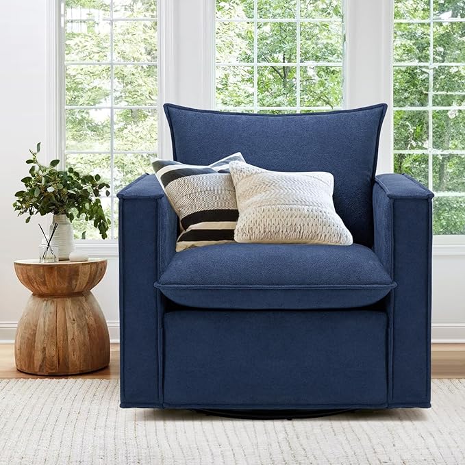 COLAMY Swivel Accent Chair, 34in Living Room Chair Upholstered Armchair by COLAMYINC
