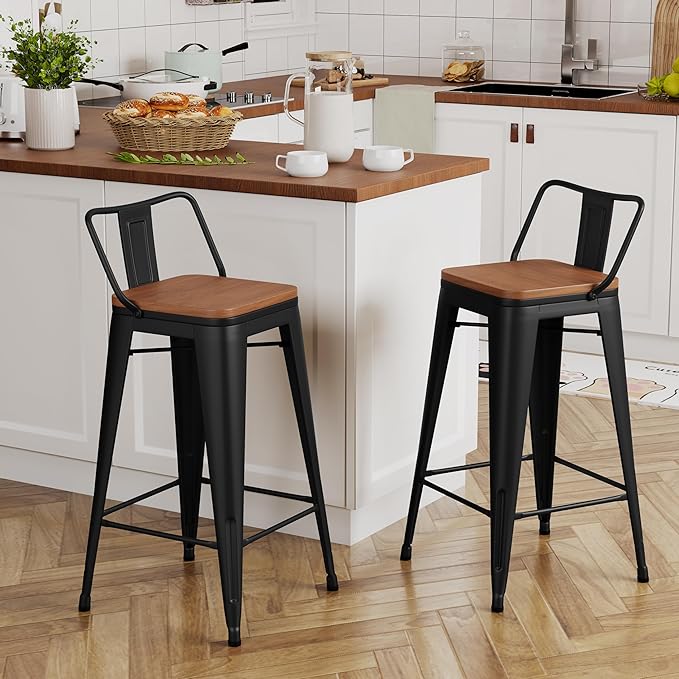 Yongchuang 30 inch Bar Stools Set of 2 Bar Height Metal Barstools by YongchuangInternational