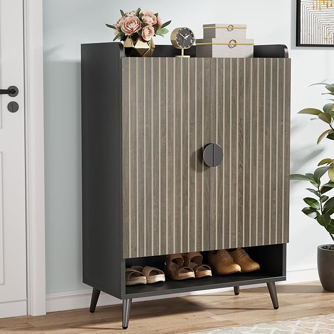 Tribesigns Shoe Cabinet with Doors, 7-Tier Shoe Storage Cabinet with Adjustable by Tribesigns