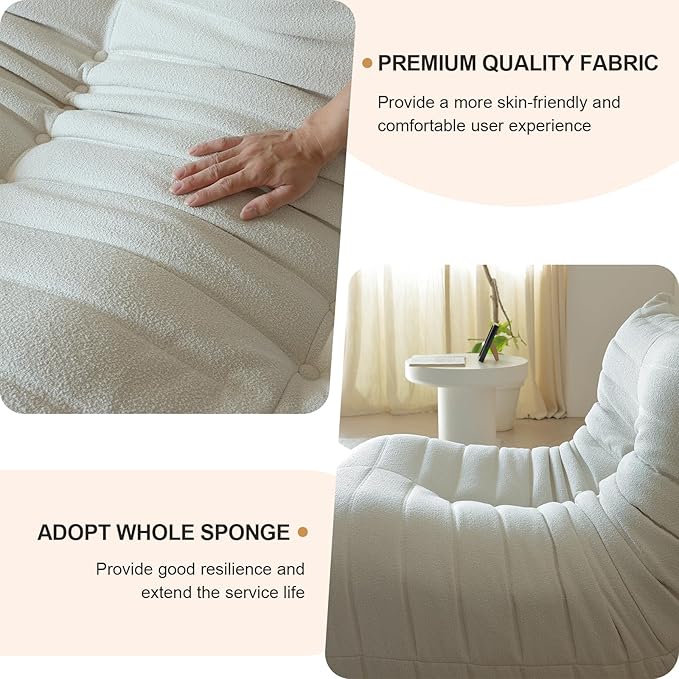 Luxury Sofa Couch Chair, Lazy Floor Seating, Fireside Bean Bag Chair, Ergonomic - Image 3