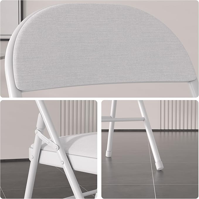 VECELO Padded Folding Chairs 4 Pack, Comfortable Cushioned Seat & Backrest - Image 5