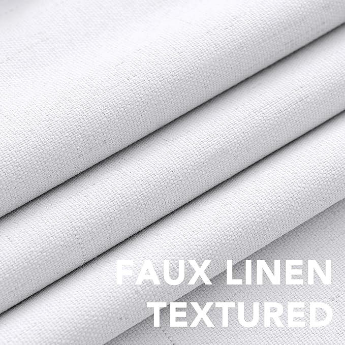 H.VERSAILTEX Linen Blackout Curtains 54 Inches Long 100% Blackout Thermal - Image 4