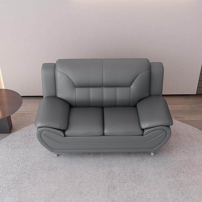 Container Furniture Direct Michael Modern Faux Leather Upholstered Stainless - Image 6