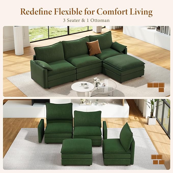 Vesgantti 108" Modular Sectional Sofa, Comfy Cloud Couch - Image 7