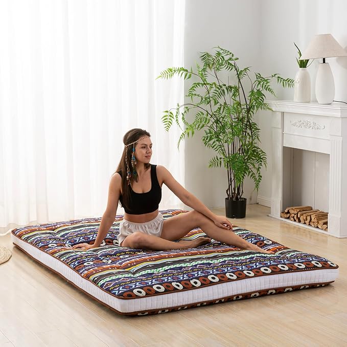 Dr.Futon Japanese Floor Futon Mattress Extra Thick Folding Roll Up Bed Topper - Image 6