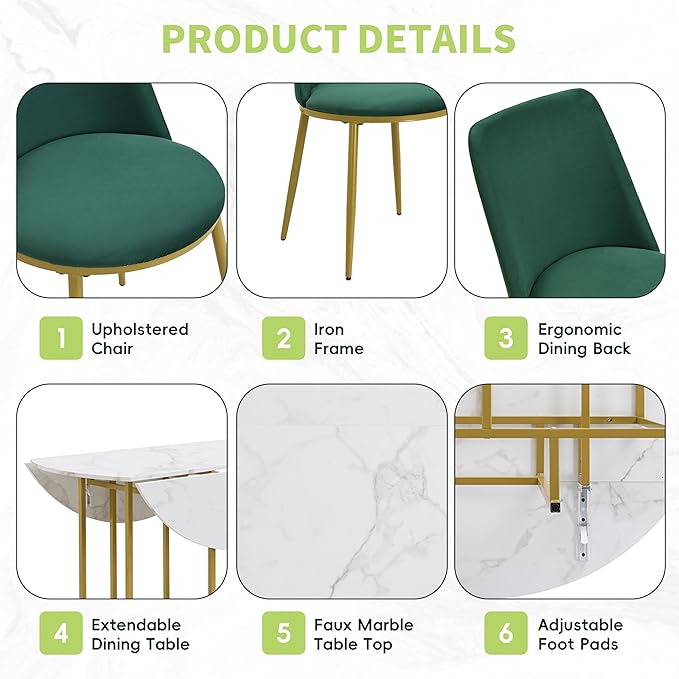 Merax 47.2” Round Dining Table Set - Image 4