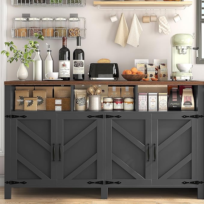 Buffet Sideboard with Storage Farmhouse with 4 Doors, Dining Room - Image 7
