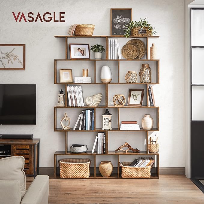 VASAGLE 6-Tier Bookshelf, Tall Display Shelf, Freestanding Storage Shelf - Image 2