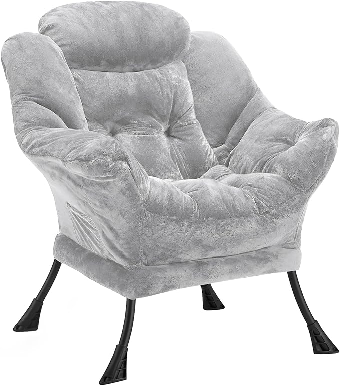 Fabric Lazy Chair for Adults, Oversized Upholstered Sofa Chair, Plush Comfy by Halituny