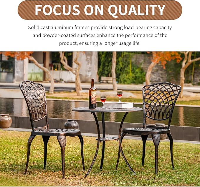 Bronze Patio Bistro Set - Image 3