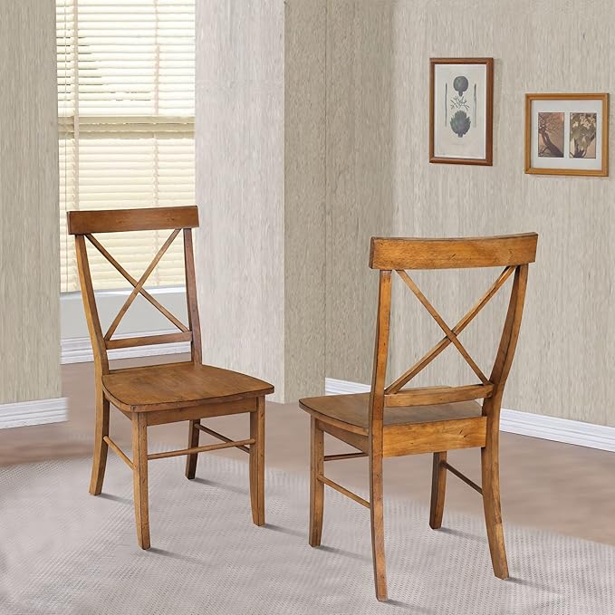 International Concepts Set of Two X-Back Dining Chair - Image 4