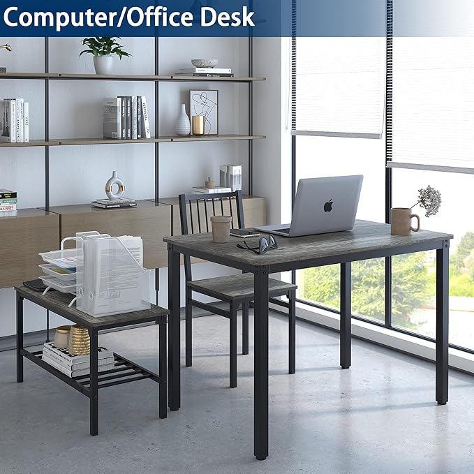 Teraves Dining Table Set for 4/Computer Desk, Kitchen Table - Image 4
