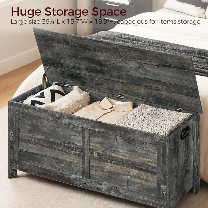 Storage Chest, 39.4” Large Toy Chest, Entryway Storage Trunk, Storage Bench - Image 5