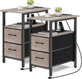 Vagusicc End Table with Charging Station Set of 2, Narrow Side Table, 23.8'' by Vagusicc