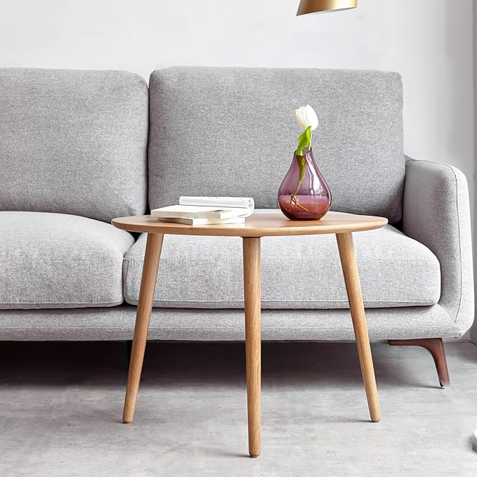 Small Oval Coffee Table, 33.5" Mid Century Modern Coffee Table - Image 9
