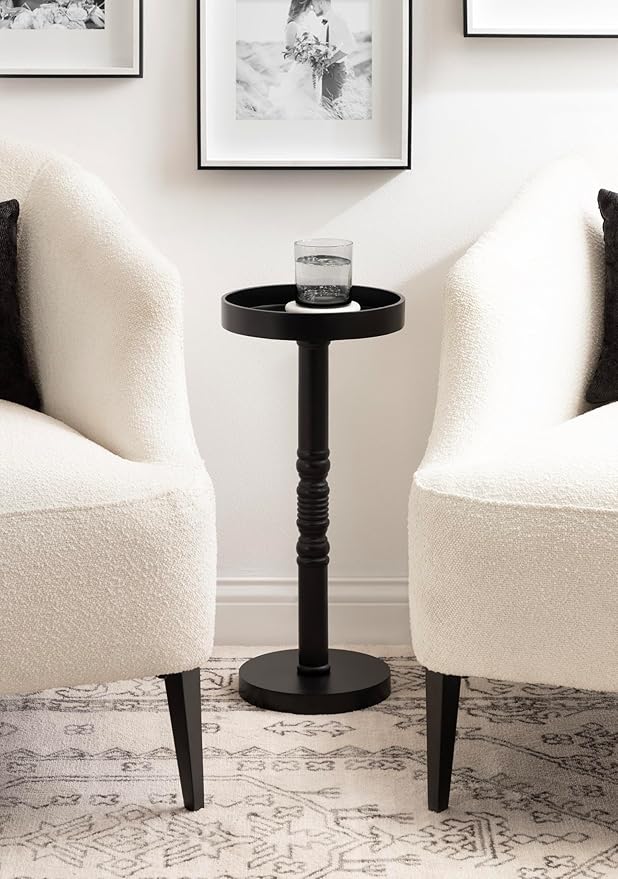 Kate and Laurel Bellport Farmhouse Round Drink Table, Decorative Traditional - Image 2