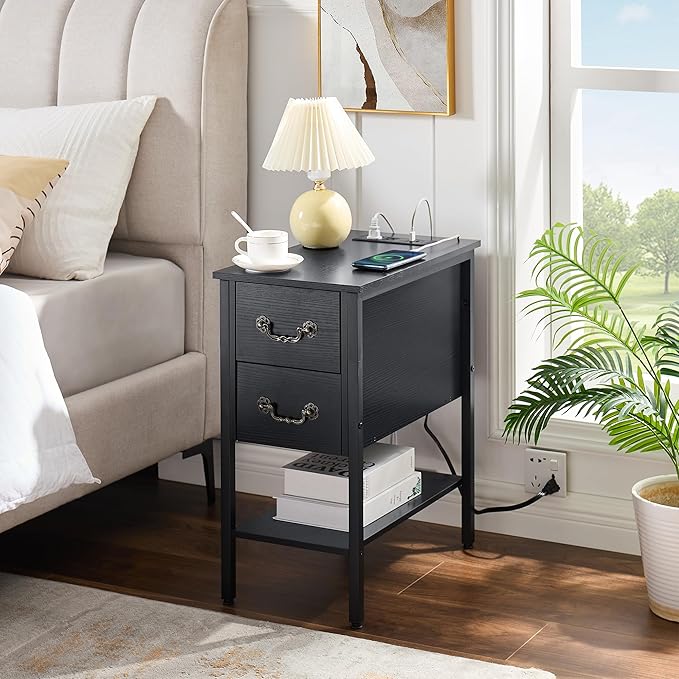 VECELO End Tables, Narrow Nightstands - Image 5