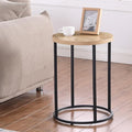 CENSI 16-Inch Natural Oak Round Accent End Table Side Table by CENSIFURNITURE