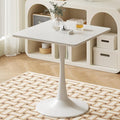 White Square Tulip Table for 2 Person, 24 Inch Small Dining Table by Unknown