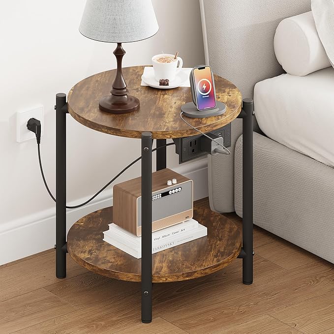 LIKIMIO Small Round End Tables Set of 2 - Image 2