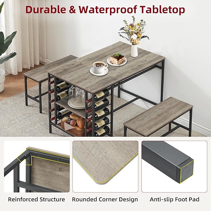 IDEALHOUSE Dining Table Set for 4, Kitchen Table Set for 4 - Image 7