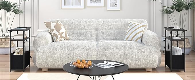 Narrow Side Table with Charging Station, Small End Table - Image 7