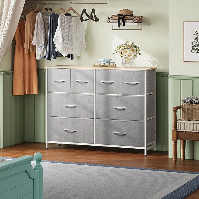 WLIVE 8 Drawer Dresser for Bedroom, Wide Fabric Dresser Storage Organizer - Image 8