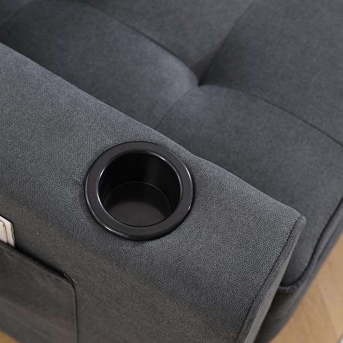 ERYE 3 Fold Tufted Upholstered Futon Sofa Bed Modern Convertible Foldable Floor - Image 6