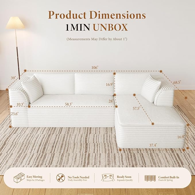 Vesgantti 106" Modular Sectional Sofa - Image 2