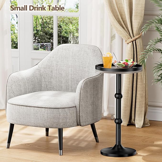 Small Round Side Table, Coffee Drink Table - Image 2