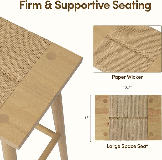 Thor Wicker Counter Height Wooden Counter Stool - Image 4