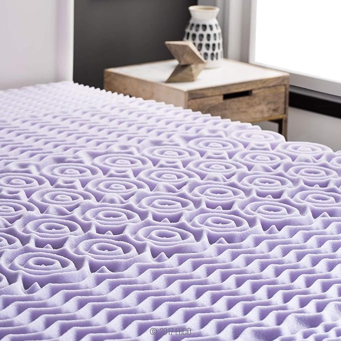 Lucid Lavender Infused 2 Inch Memory Foam Mattress Topper - Image 2