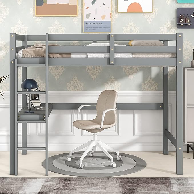 HomSof Twin Loft Bed with Built-in Desk - Image 2