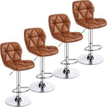 Yaheetech Bar Stools Set of 4, Adjustable PU Leather Swivel Barstools, Modern by Yaheetech
