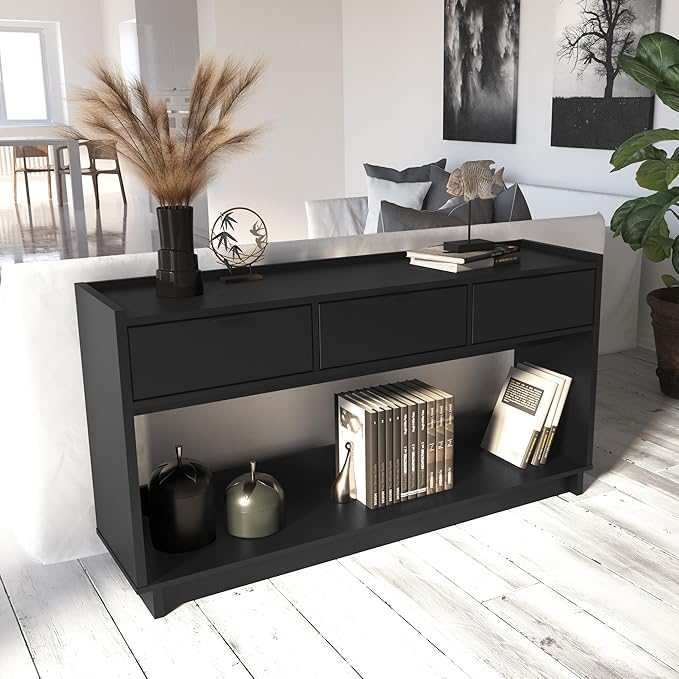 Prepac Black Simply Modern Entryway Table, Narrow Console Table - Image 10