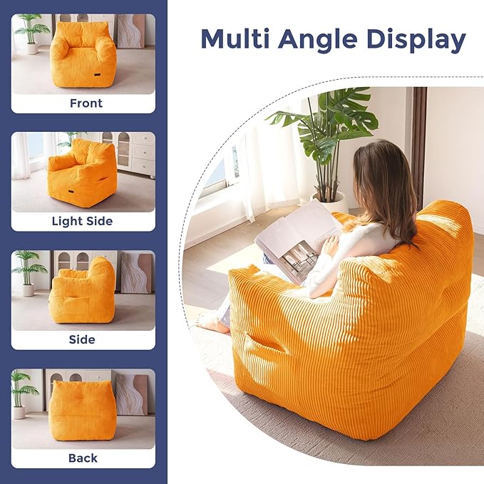MAXYOYO Bean Bag Chair, Tufted Bean Bag Couch Lazy Chair, Living Room Sofa Couch - Image 8