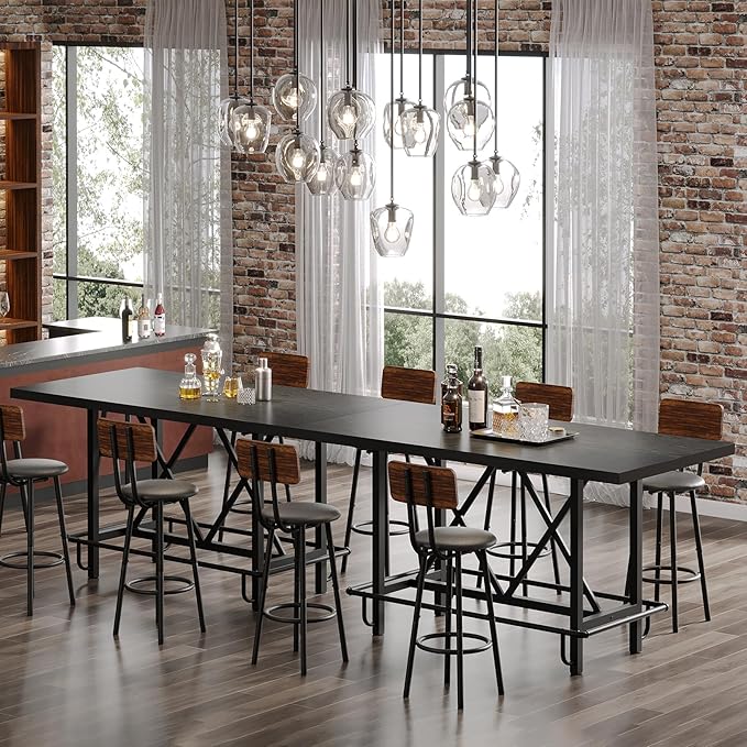 Tribesigns Bar Table, Industrial Counter Height Pub Table - Image 5
