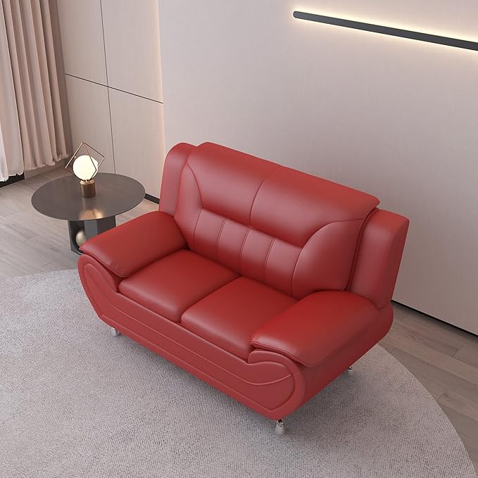 Container Furniture Direct Michael Modern Faux Leather Upholstered Stainless - Image 17