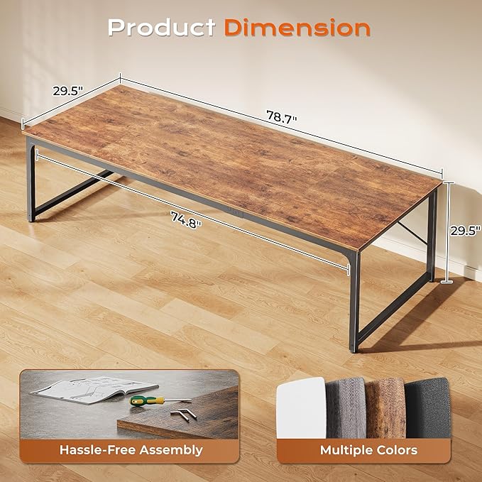 PRAISUN 78.7 X 29.5 Inch Computer Desk - Image 3