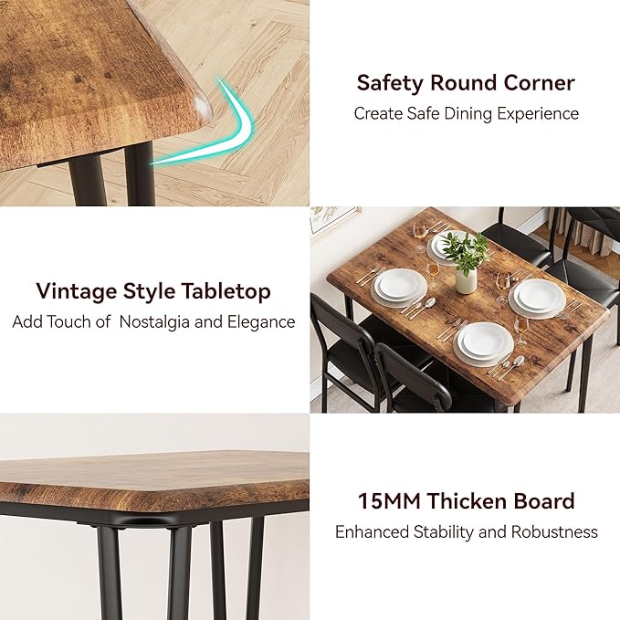 IDEALHOUSE Dining Table Set for 4, Kitchen Table - Image 5
