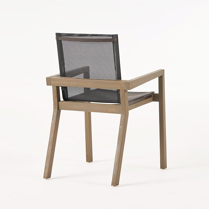 Merax Mesh Seating Solid Wood Dining Chairs Set of 2, French Country Style - Image 7