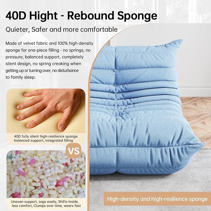 Bean Bag Chairs for Adults, BeanBag Reading Chair Memory Foam Couch, Floor - Image 4