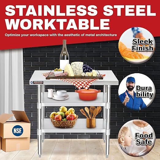 DuraSteel Food Prep Stainless Steel Table - Image 4