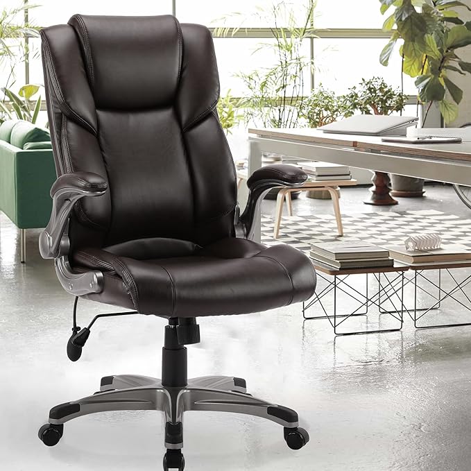 COLAMY High Back Executive Office Chair- Ergonomic Home Computer Desk Leather - Image 2