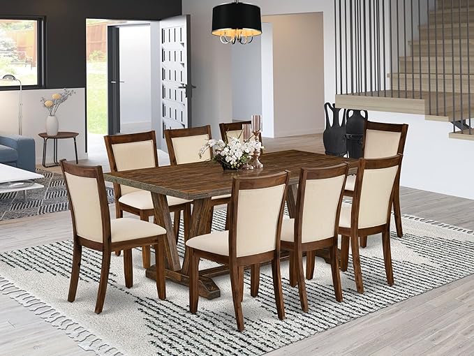 East West Furniture V777MZN32-9 9 Piece Dining Room Furniture Set Includes a - Image 2