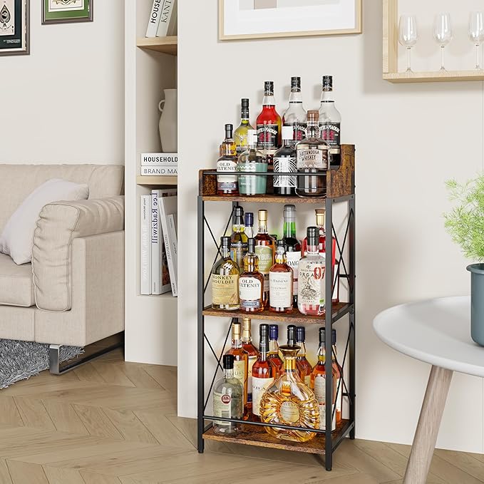 KLM Liquor Bottle Display Shelf, Coffee Syrup Rack Organizer, 3 Step Countertop - Image 8
