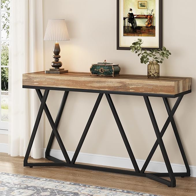 Tribesigns 55 Inches Console Table, Farmhouse Sofa Table Wood Entryway Table by Tribesigns