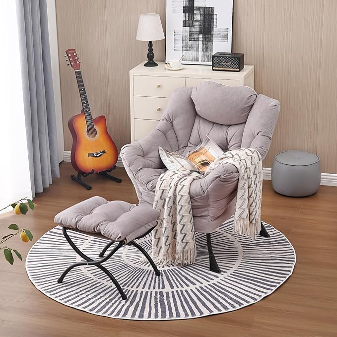 Lazy Chair and Ottoman, Large Accent Lounge Chair - Image 5