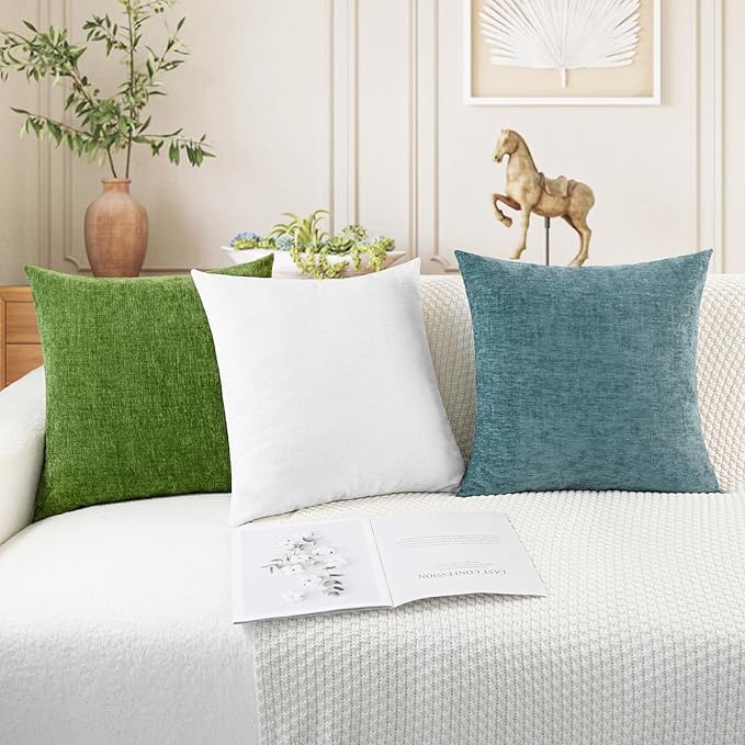 CaliTime Throw Pillow Covers Decorative 16 X 26 Inches Pack of 2 Cozy Chenille - Image 5